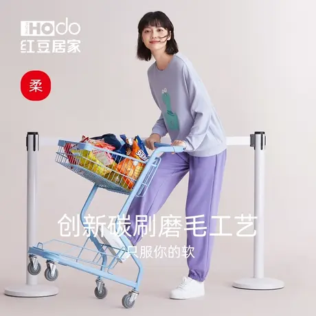 红豆【柔柔棉】长袖睡衣女春秋款运动卫衣套头家居套装2023年新款商品大图