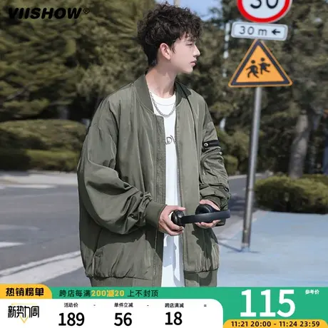 VIISHOW棒球服男牌飞行员夹克潮流复古宽松休闲春秋工装外套男士图片
