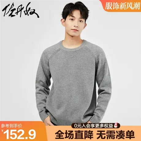 佐丹奴针织衫男新款软糯针织毛衣插肩袖圆领套头针织线衣18053904商品大图