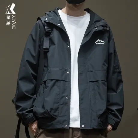 2025春秋款户外高级感外套男宽松大码工装夹克秋季轻薄外衣男款潮商品大图