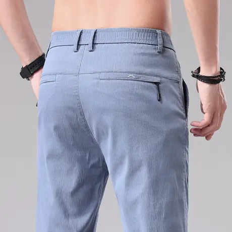 夏装职业正装西装裤子夏季弹力薄款西裤男士冰丝弹性休闲裤男裤子商品大图