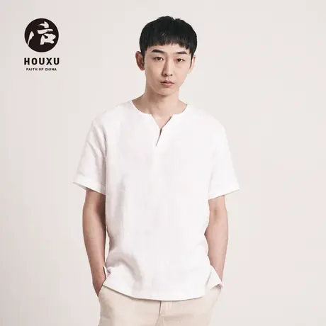 后序【纯亚麻系列】亚麻短袖T恤男原创设计感新中式国风麻料上衣商品大图