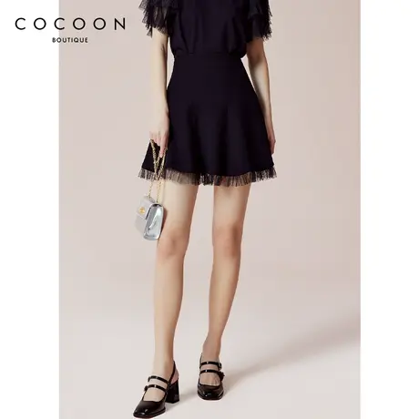 COCOON商场同款气质短裙2023夏装新款女装法式小众甜美半身裙女图片