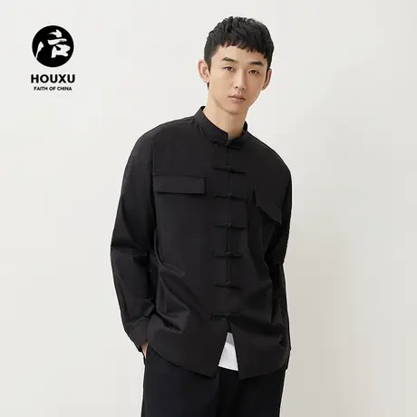 后序衬衫外套男长袖中式唐装复古潮休闲青年中山装盘扣中国风男装商品大图