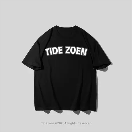 Ohlyah夏季男女装短袖T恤圆领字母印花半袖学生百搭宽松水洗落肩T商品大图