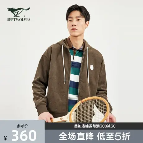 七匹狼秋季季外套男新款连帽夹克休闲学生工装上衣时尚高品质上衣商品大图