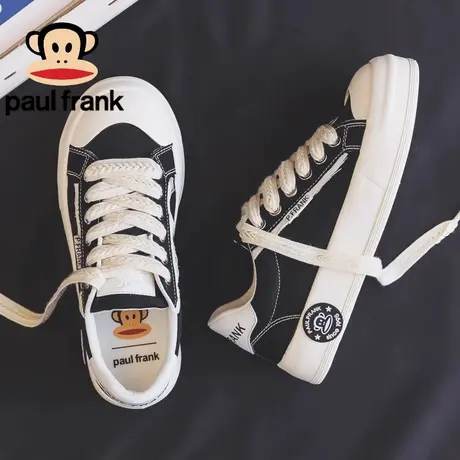 大嘴猴夏季透气帆布鞋女款2023年新款百搭黑色休闲厚底布鞋球鞋子商品大图