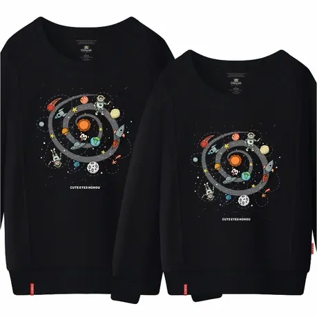 Ohlyah品牌潮牌卫衣男女个性星球太空印花圆领学生外套上衣打底衫商品大图