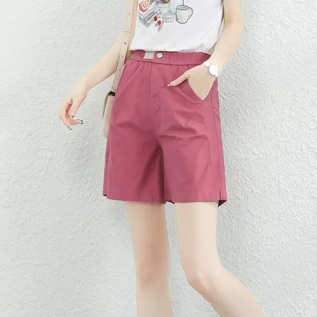 韩潮袭人松紧高腰宽松五分阔腿裤女2023夏季新款工装休闲短裤子薄图片