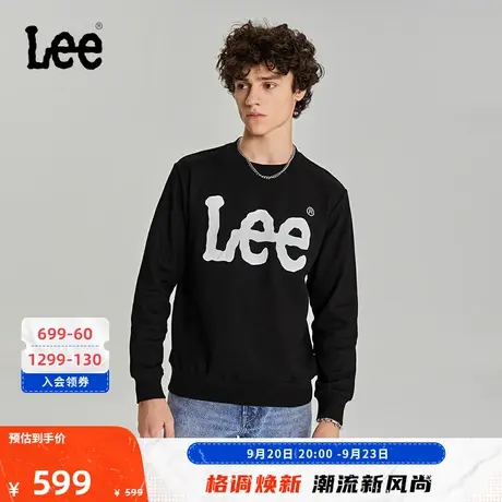 Lee商场同款23秋冬新品标准版印花Logo男圆领卫衣休闲LMT0065712图片