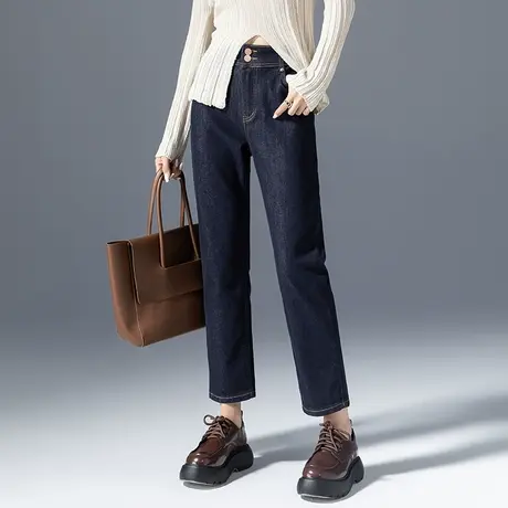 高腰美式直筒牛仔裤女2023年新款春秋女裤九分妈妈裤子秋季烟管裤商品大图