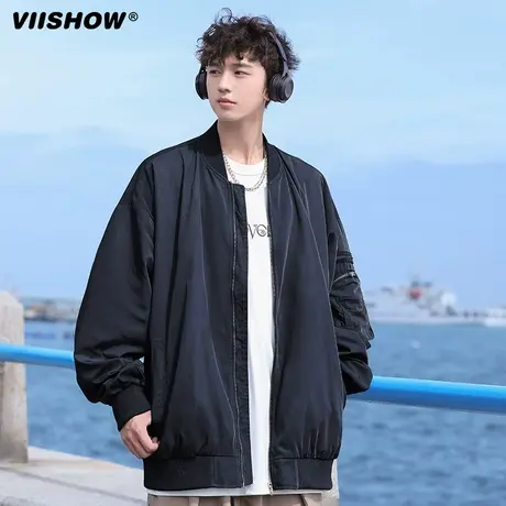 VIISHOW棒球服男牌飞行员夹克潮流复古宽松休闲春秋工装外套男士图片