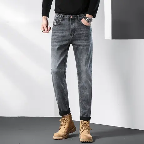 烟灰色牛仔裤男2023夏季新款微宽松直筒男士高端潮牌薄款潮流裤子商品大图
