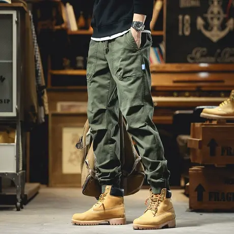 2022冬季束脚休闲裤子男士帅气百搭工装裤男生哈伦裤休闲束脚裤商品大图