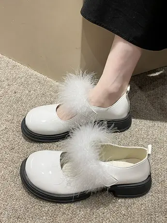 厚底单鞋女2023新款学院风春季少女日系JK玛丽珍鞋白色英伦小皮鞋图片