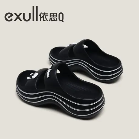 exull/依思Q厚底拖鞋女2022新款时尚夏季外穿防滑沙滩网红凉拖鞋图片
