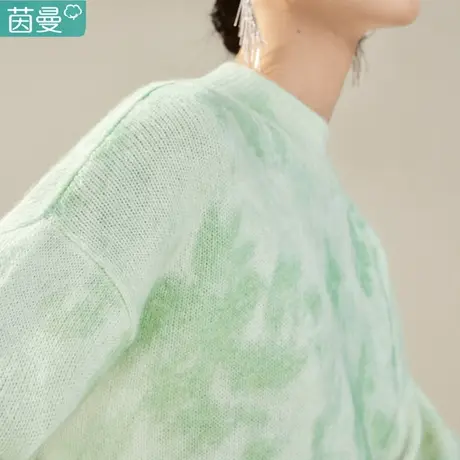 茵曼套头马海毛毛衣女装2023新款秋冬季半高领长袖针织衫宽松上衣图片