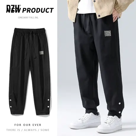 男士束脚裤男春夏潮牌潮流休闲裤男款裤子ins高街潮排扣裤运动裤商品大图