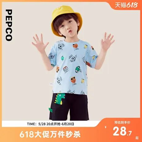 小猪班纳童装2025夏装新款儿童圆领上衣小童男童短袖T恤宝宝幼童商品大图