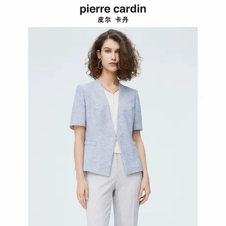 【皮尔卡丹女装】肌理商务干练短袖小西服【专柜正品】图片