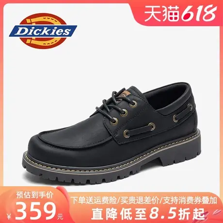 Dickies工装鞋男鞋2025新款夏季透气皮鞋黑色男士休闲低帮马丁鞋商品大图