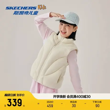 Skechers斯凯奇女童梭织羽绒背心冬季轻便保暖时尚百搭多色马甲图片
