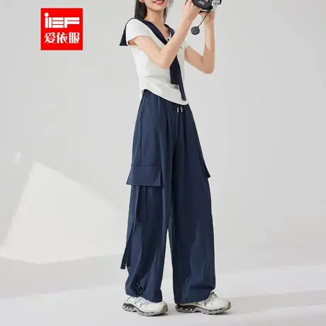 IEF/爱依服裤子2025夏季新款韩版时尚休闲运动风设计感百搭哈伦裤商品大图