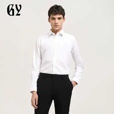 雅戈尔奥莱 GY男装秋季长袖衬衫长绒棉DP免烫素色商务长袖衬衣商品大图