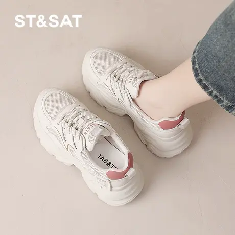 星期六老爹鞋女2025冬季新款女鞋女款爆款加绒超火厚底真皮运动鞋图片