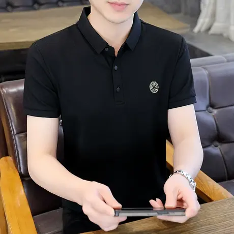 美式复古纯棉polo衫男宽松大码痞帅翻领短袖夏季薄款潮流刺绣t恤商品大图