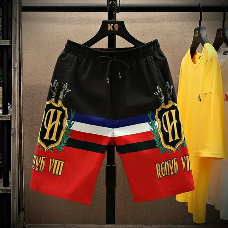 短裤男外穿夏季潮流休闲薄款五分裤潮牌ins冰丝大裤衩沙滩裤中裤商品大图