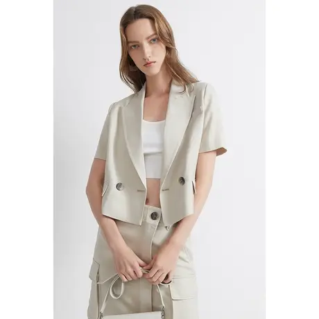 INSUN恩裳夏季醋酸短款西装外套商品大图