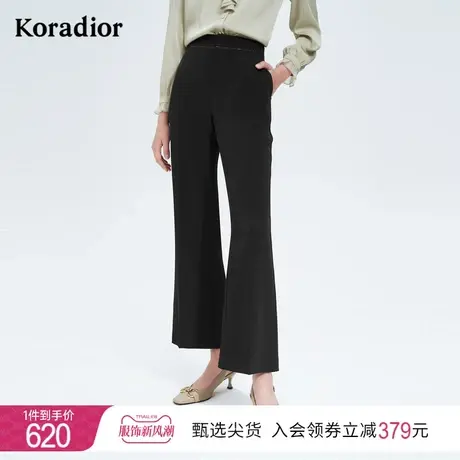 珂莱蒂尔气质休闲裤裤子长裤西装裤女新款西裤黑色百搭通勤高腰裤商品大图