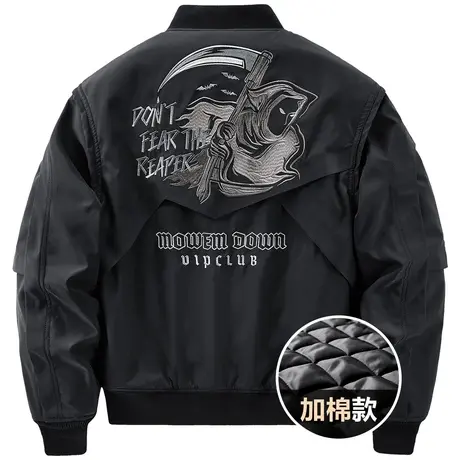 VIP冬季棉服男新款机能工装外套潮牌棒球服刺绣飞行夹克加厚棉衣商品大图
