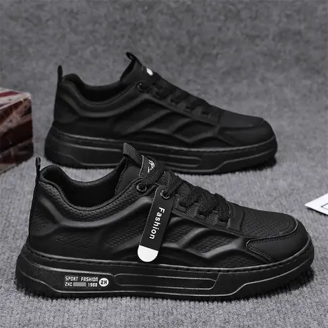 工作男鞋春夏季潮流黑色休闲运动板鞋男士防水防滑劳保鞋2024新款商品大图