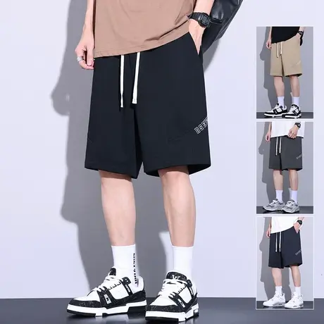 夏天男款针织五分休闲运动短裤夏季薄款男士宽松潮牌中裤2023新款商品大图