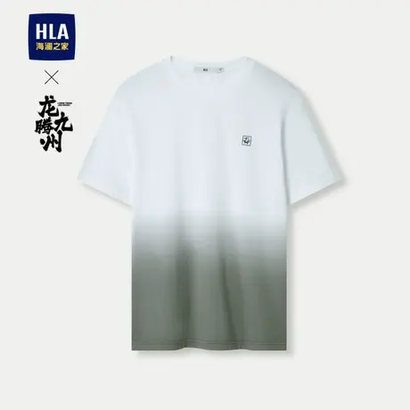 HLA/海澜之家纯棉短袖T恤24春夏新龙腾九州IP系列圆领吊染上衣男图片