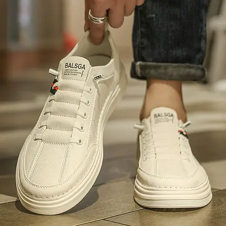 高级感男鞋2024新款春夏季潮流软底一脚蹬休闲板鞋男士薄款小白鞋商品大图