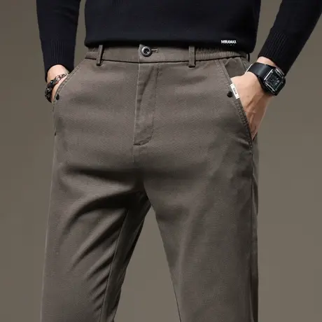 男士秋季工作冬季西裤春秋款弹力小脚西装裤秋天男款直筒休闲裤子商品大图