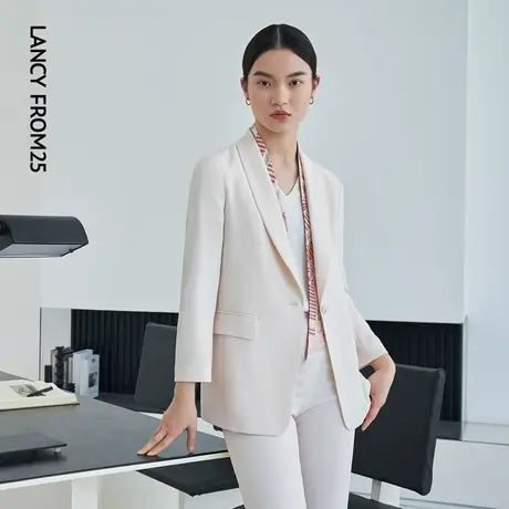 LANCY/朗姿夏季新款宽松西装领薄外套通勤高级感西服外套女图片