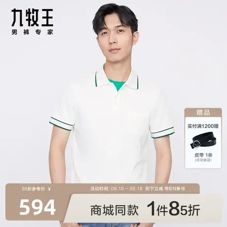 [商场同款]九牧王男装HT2C21117短袖POLO衫时尚商务舒适有型T恤EN图片