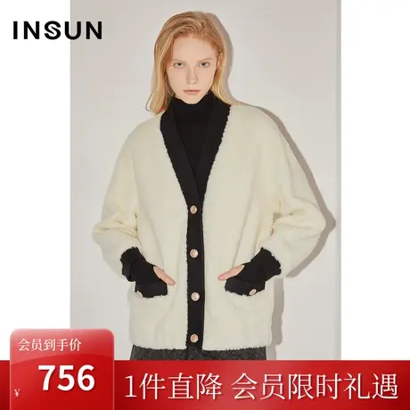 [自然环保]恩裳COVER冬季2022宽松落肩设计轻盈纯羊毛短外套图片