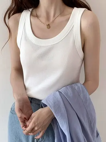 韩版小吊带背心裹胸棉螺纹无袖内搭性感小心机打底衫上衣港味女图片