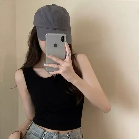 针织背心女夏外穿短款白色2024新款小吊带薄款打底设计感修身上衣图片