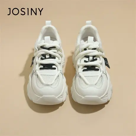 Josiny/卓诗尼厚底老爹鞋2024年新款春季运动鞋高帮小白鞋女鞋子商品大图