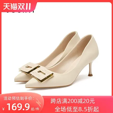 卓诗尼2023秋季新款尖头时装鞋潮流仙女风高跟单鞋时尚舒适宴会鞋图片