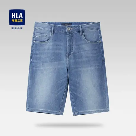 【奥莱清仓】HLA/海澜之家23夏直筒牛仔中裤五袋款柔软六分裤子图片