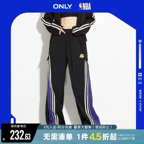 ONLY2023冬季新款NBA联名款高腰可调节直筒休闲裤女|123114055商品大图