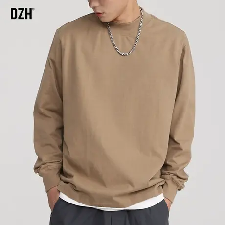 男士美式长袖T恤男圆领春秋季2023新款潮牌宽松打底衫长袖上衣服商品大图