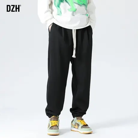 男士黑色运动裤男宽松春夏款束脚卫裤潮牌裤子2023年新款垂感长裤商品大图
